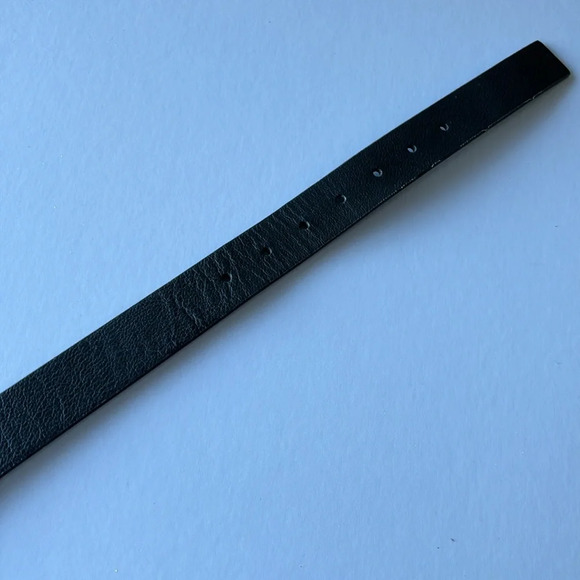 All Saints Black Leather Belt with Gold Buckle main image 4